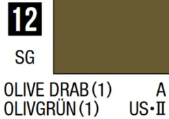 Mr Hobby Mr Colour 10ml 012 Olive Drab Semi Gloss Acrylic Paint