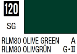 Mr Hobby Mr Colour 10ml 120 RLM80 Olive Green Semi Gloss Acrylic Paint