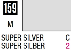 Mr Hobby Mr Colour 10ml 159 Super Silver Metallic Acrylic Paint