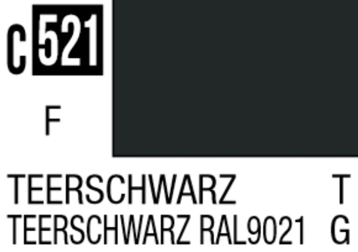 Mr Hobby Mr Colour 10ml 521 Teerschwarz Matt Acrylic Paint