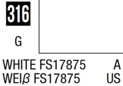 Mr Hobby Mr Colour 10ml 316 White FS17875 Gloss Acrylic Paint
