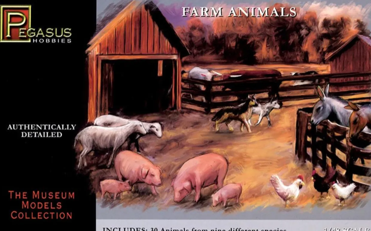 Pegasus Hobbies 1/48 Farm Animals Model Figures