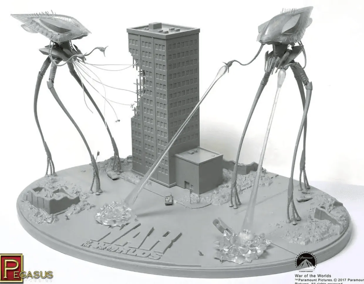 Pegasus Hobbies 1/350 War of the Worlds Alien Tripods Attack Diorama Kit
