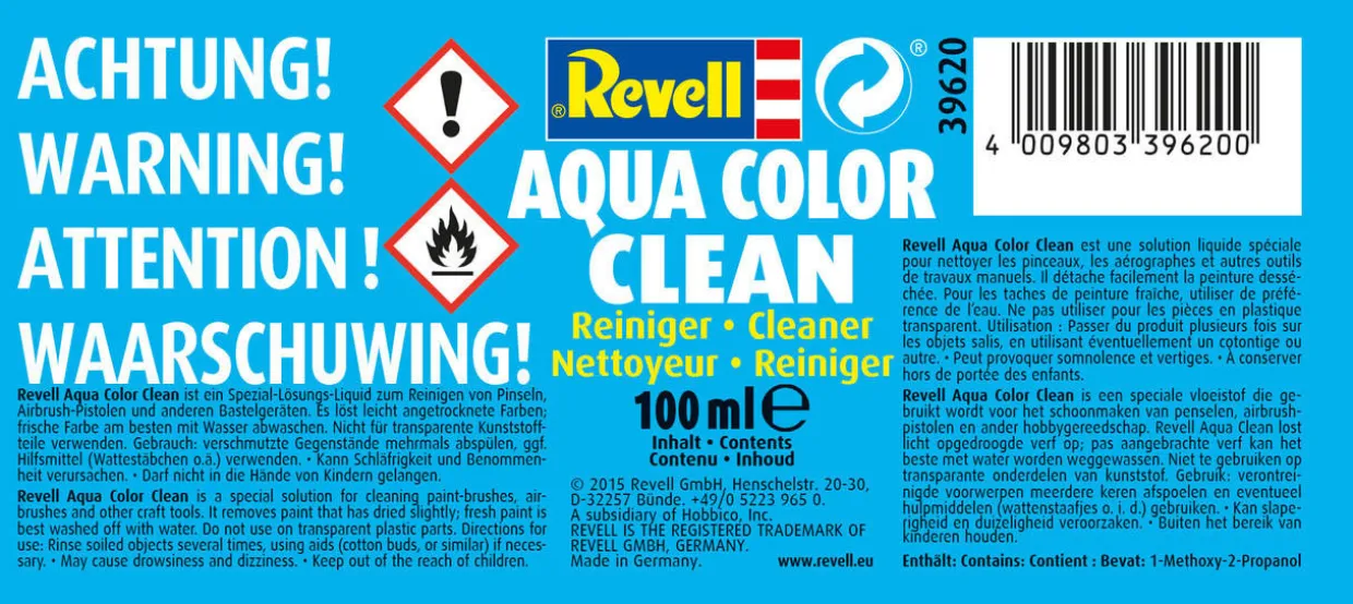 Revell Aqua Color Clean 100ml Brush Cleaner for Acrylics