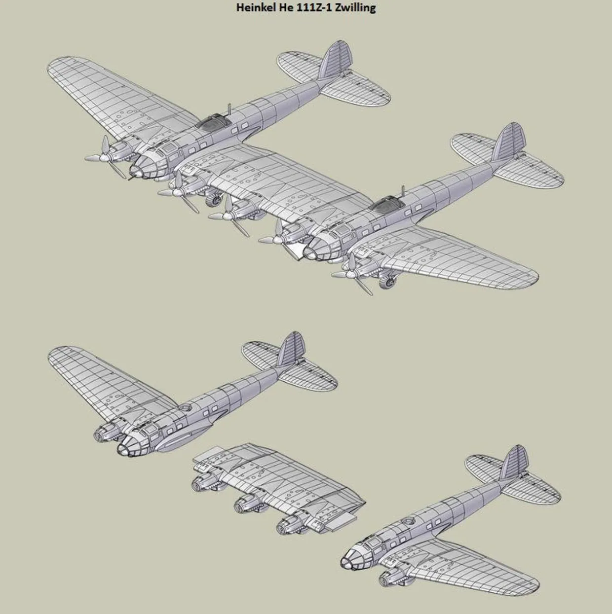 Roden 1/144 Heinkel He 111Z-1 Zwilling Model Kit