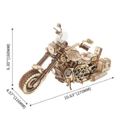 Rokr Cruiser Motorcycle 3D Wooden Puzzle Model Kit