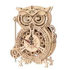 Rokr Owl Clock 3D Wooden Kit