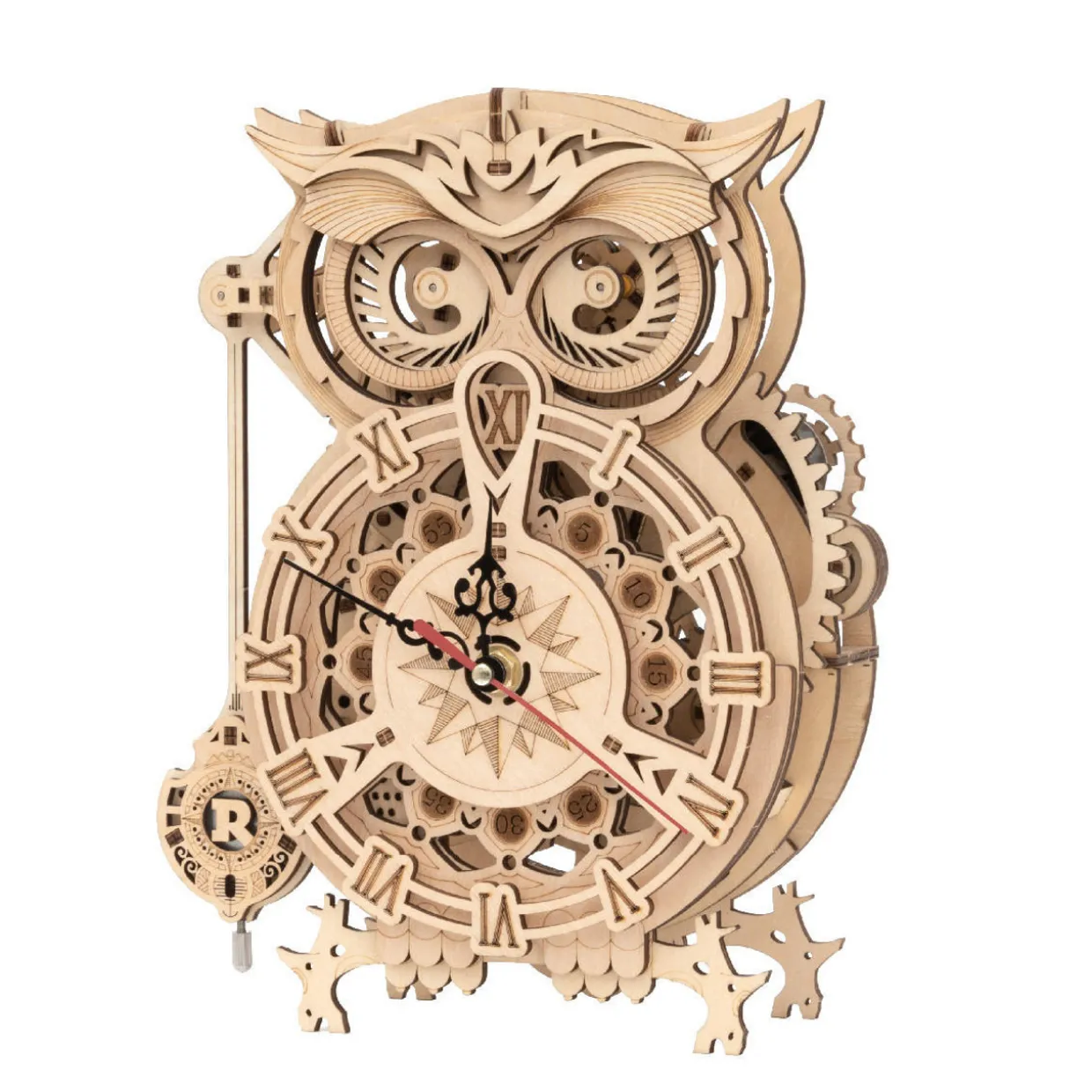 Rokr Owl Clock 3D Wooden Kit