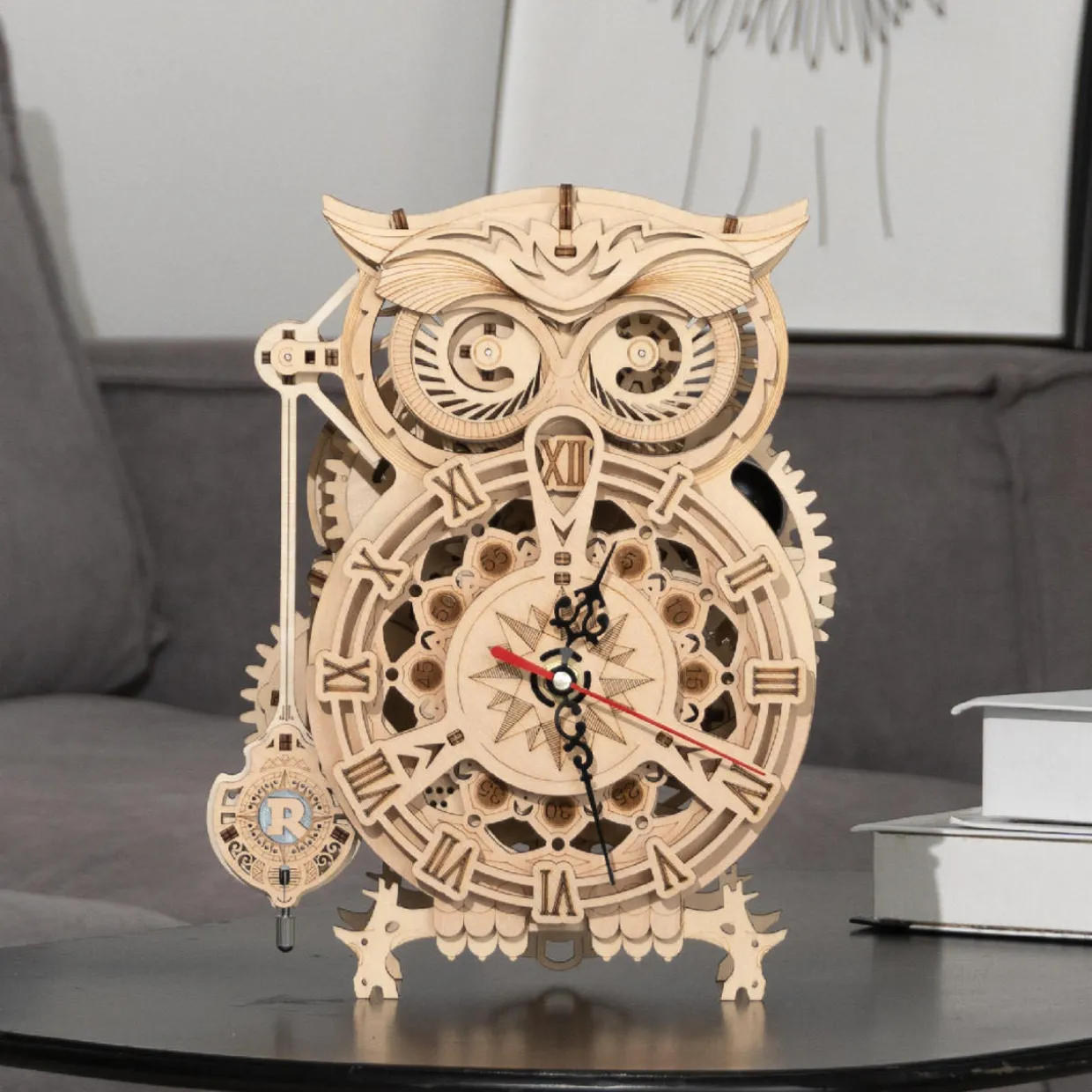 Rokr Owl Clock 3D Wooden Kit