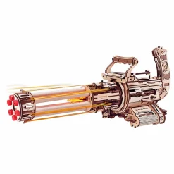 Rokr Rotating-Barrel Toy Minigun Mechanical 3D Wooden Kit
