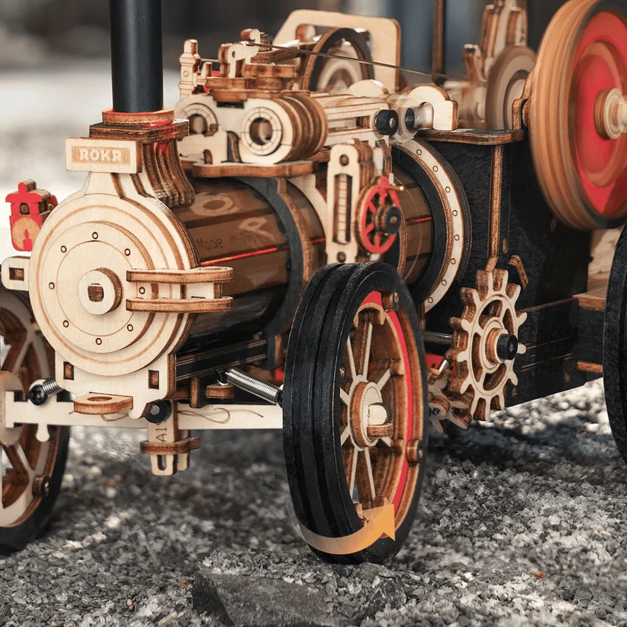 Rokr Steam Engine Mechanical 3D Wooden Kit