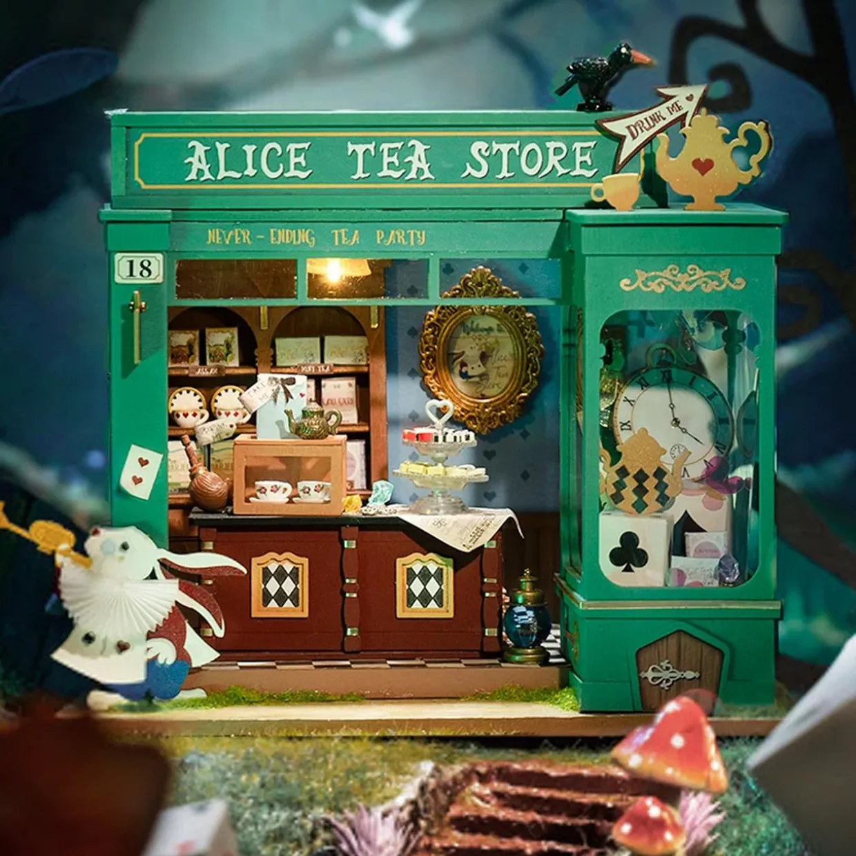 Rolife Alice's Tea Store Wooden Diorama Kit