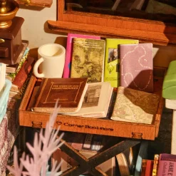 Rolife Corner Bookstore Wooden Diorama Kit