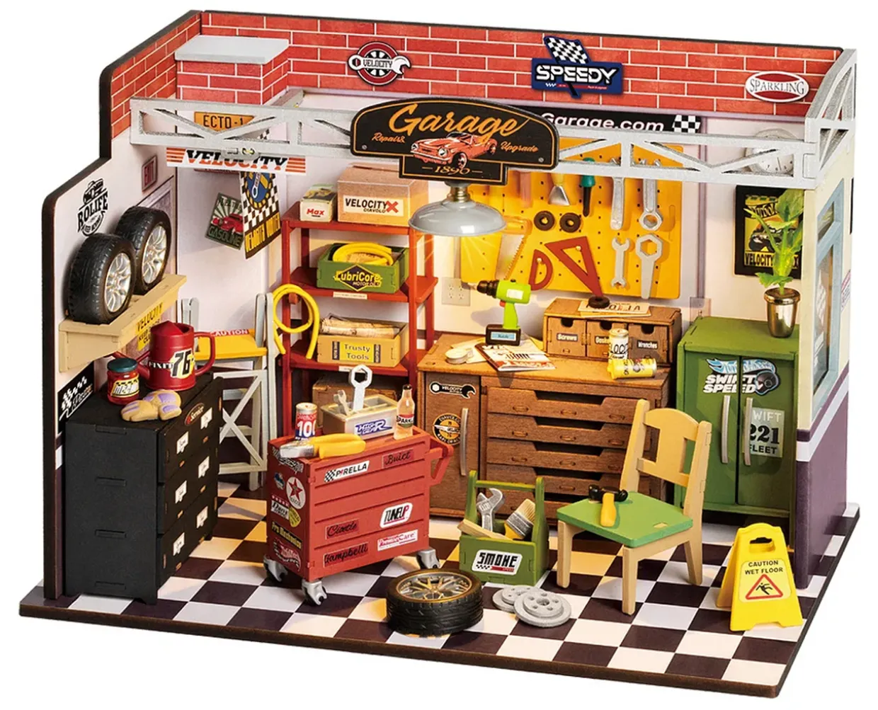 Rolife Garage Workshop Wooden Diorama Kit