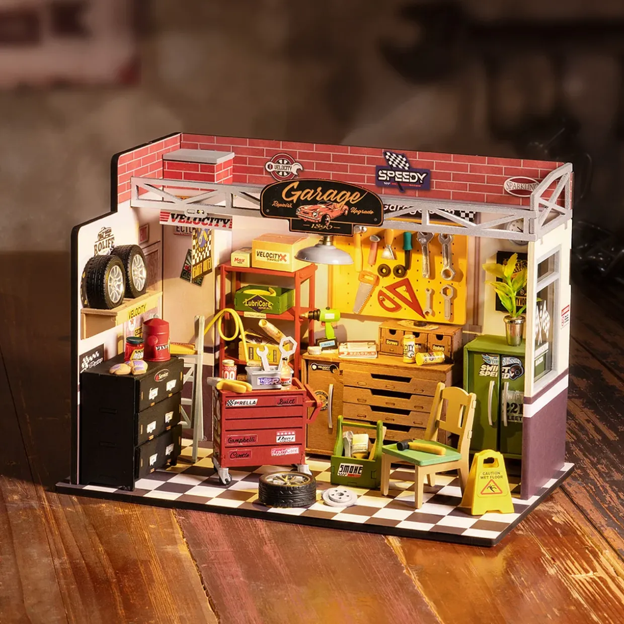 Rolife Garage Workshop Wooden Diorama Kit