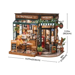 Rolife Tipsy Restaurant Wooden Diorama Kit