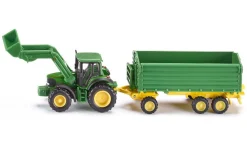 Siku 1/87 John Deere Tractor with Loader and Trailer