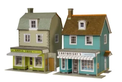 Superquick 1/76 Two Country Town Shops Card Building Kit