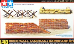 Tamiya 1/48 Brick Wall, Sand Bag & Barricades Set