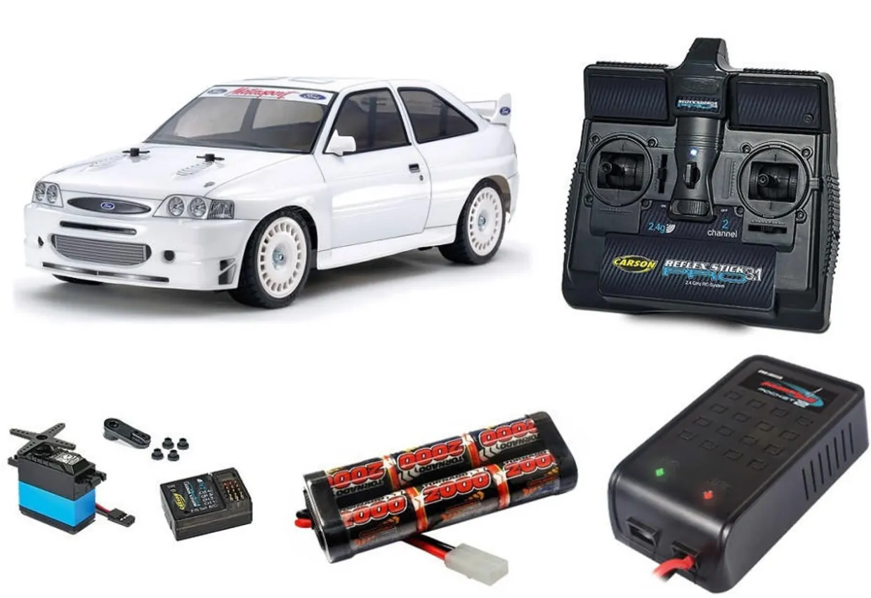 Tamiya RC Ford Escort Cosworth 1998 TT-02 Super Package Deal
