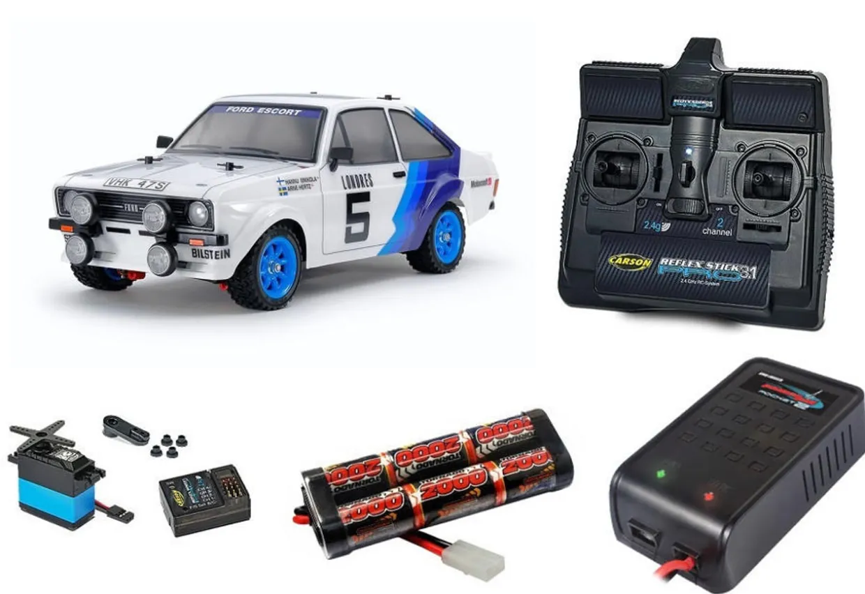 Tamiya RC Ford Escort MkII Rally PB MF-01X Super Package Deal
