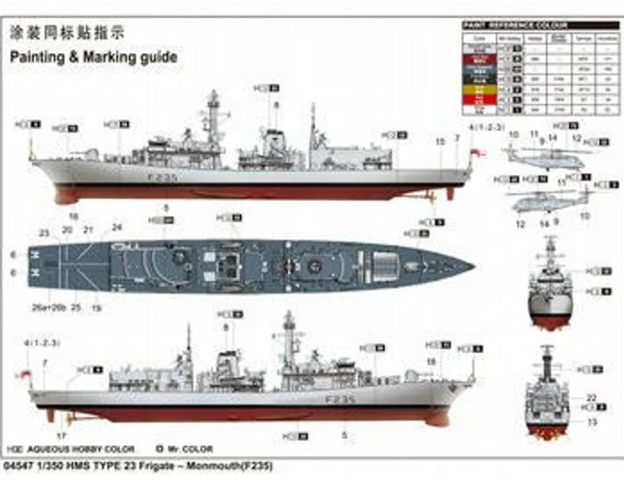 Trumpeter 1/350 HMS TYPE 23 Frigate Monmouth F235