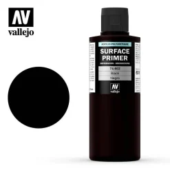 Vallejo Model Air 74602 200ml Black Acrylic Polyurethane Primer