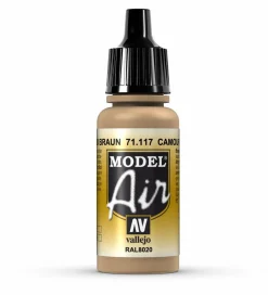 Vallejo Model Air 117 17ml Camouflage Brown RAL8020 Matt Acrylic