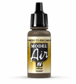 Vallejo Model Air 038 17ml Camouflage Medium Brown Matt Acrylic