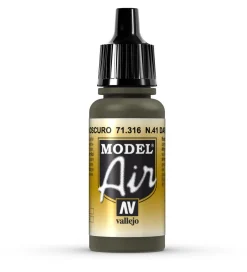 Vallejo Model Air 316 17ml N41 Dark Olive Drab Matt Acrylic