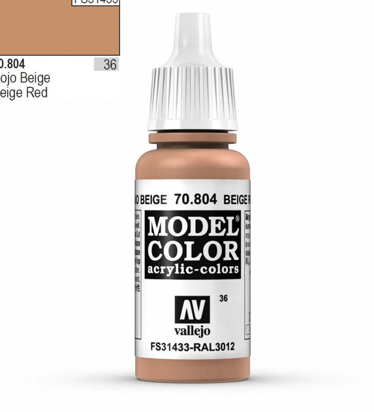 Vallejo Model Color 804 17ml Beige Red Matt Acrylic