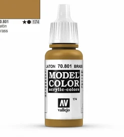Vallejo Model Color 801 17ml Brass Metallic Acrylic