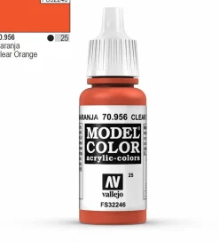 Vallejo Model Color 956 17ml Clear Orange Matt Acrylic Paint