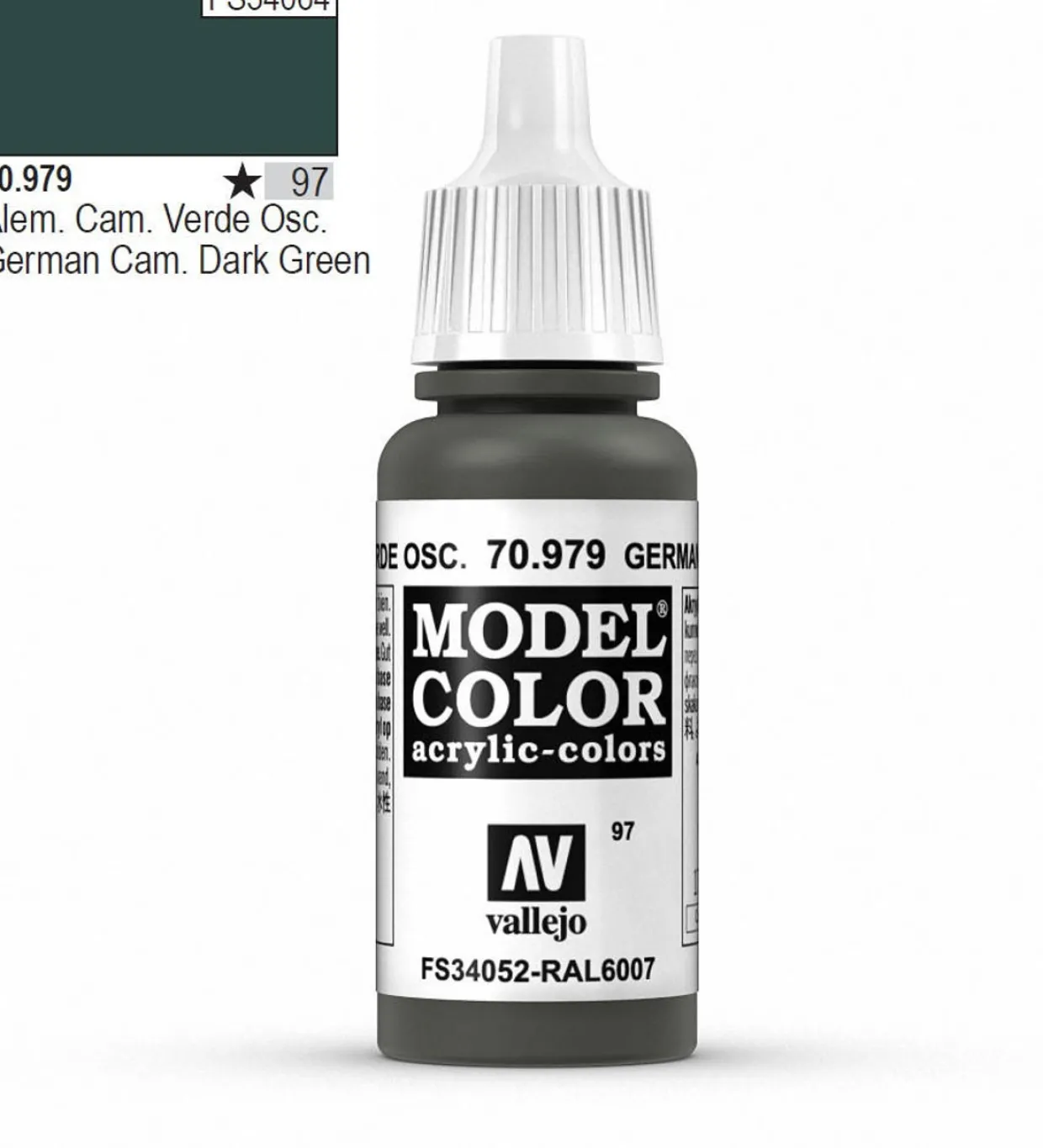Vallejo Model Color 979 17ml German Dark Green Matt Acrylic