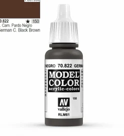 Vallejo Model Color 822 17ml German Black-Brown Matt Acrylic