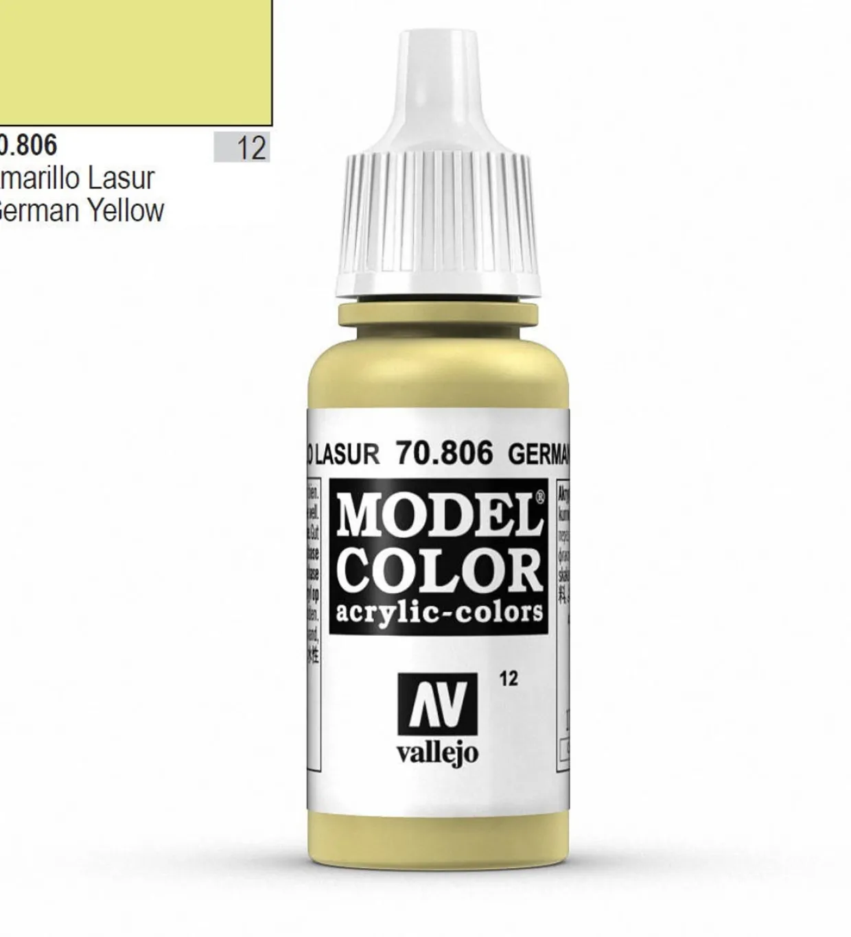 Vallejo Model Color 806 17ml German Yellow Matt Acrylic