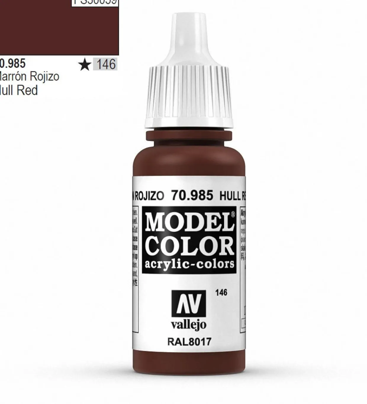 Vallejo Model Color 985 17ml Hull Red Matt Acrylic Paint