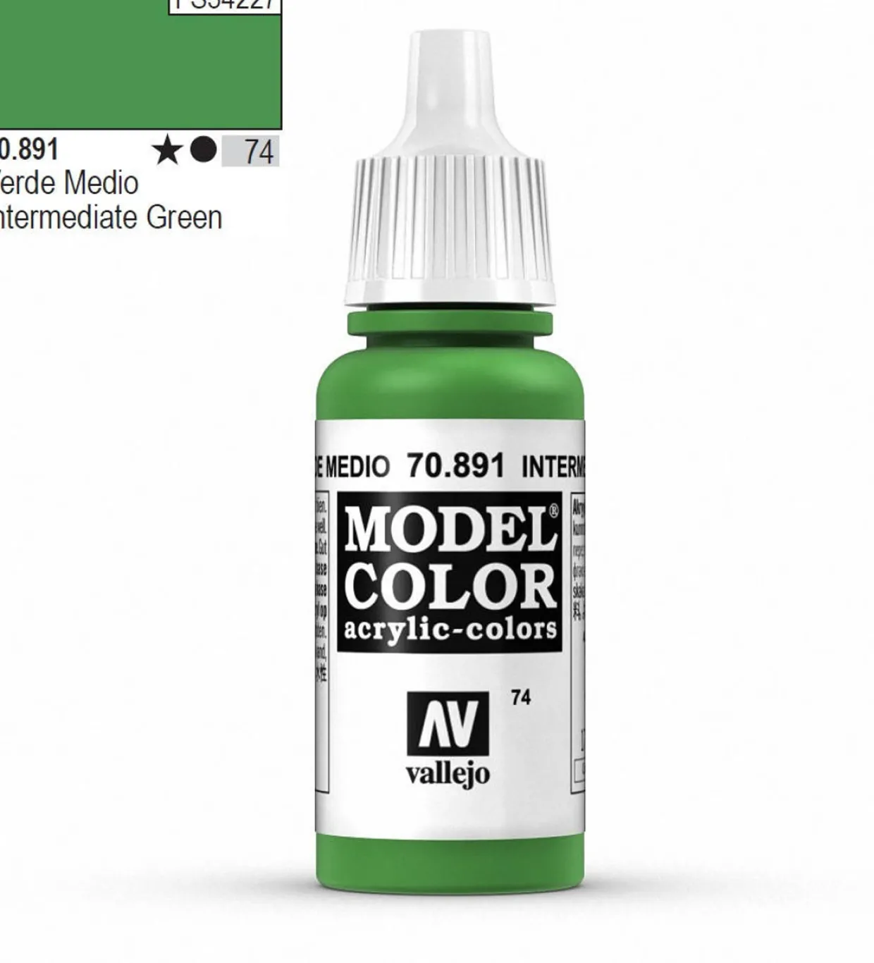 Vallejo Model Color 891 17ml Intermediate Green Matt Acrylic