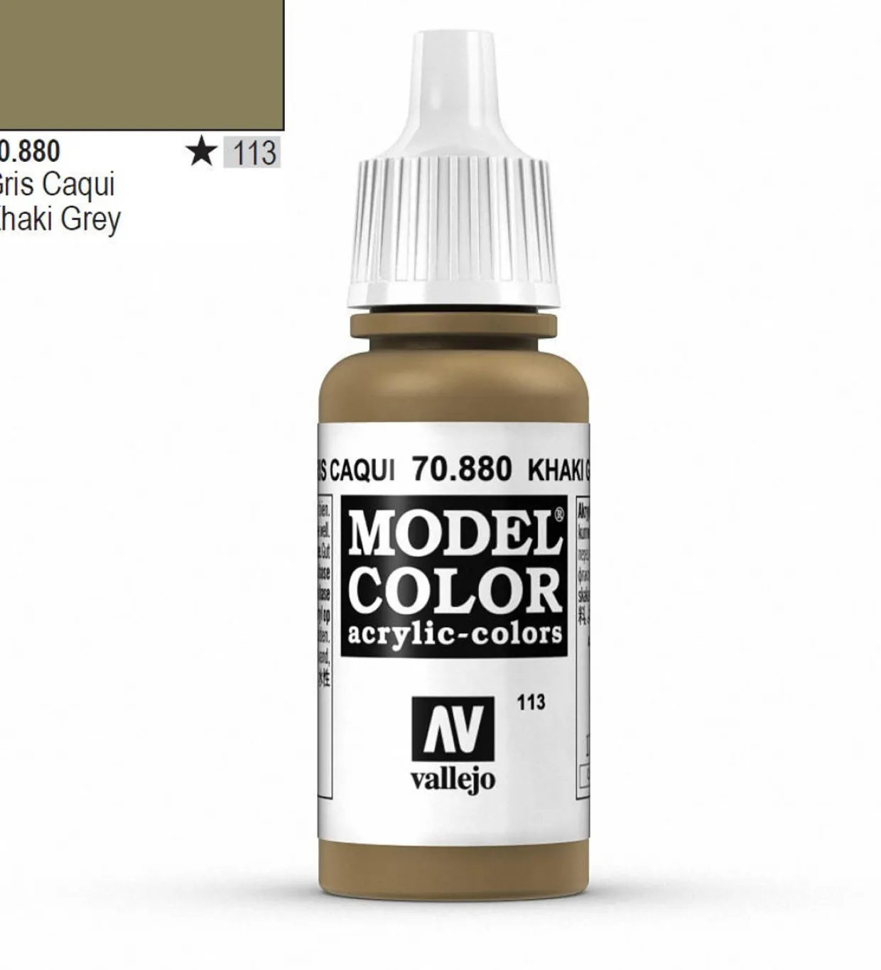 Vallejo Model Color 880 17ml Khaki Grey Matt Acrylic Paint