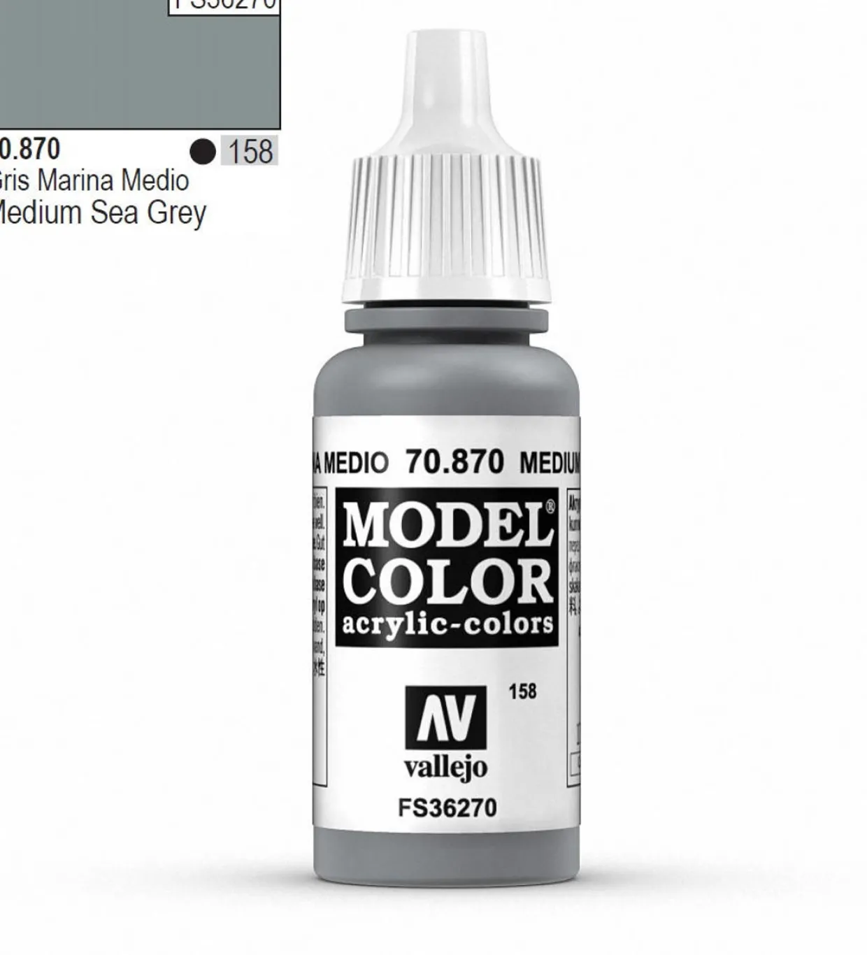 Vallejo Model Color 870 17ml Medium Sea Grey Matt Acrylic
