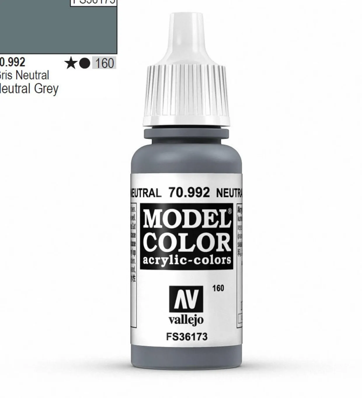 Vallejo Model Color 992 17ml Neutral Grey Matt Acrylic Paint