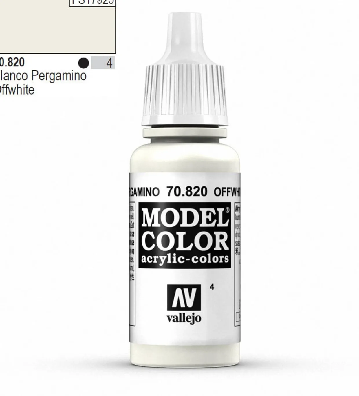 Vallejo Model Color 820 17ml Off-white Matt Acrylic