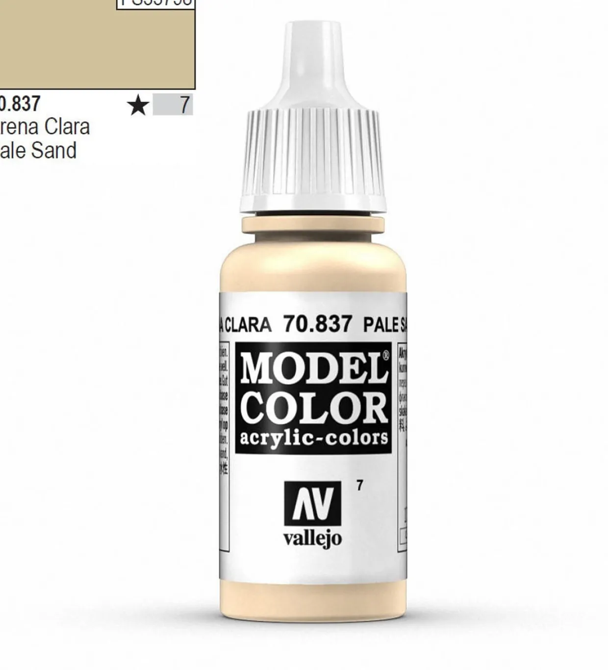 Vallejo Model Color 837 17ml Pale Sand Matt Acrylic