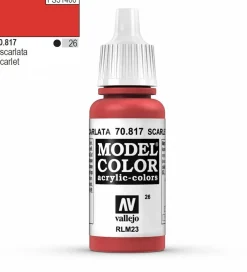 Vallejo Model Color 817 17ml Scarlet Matt Acrylic