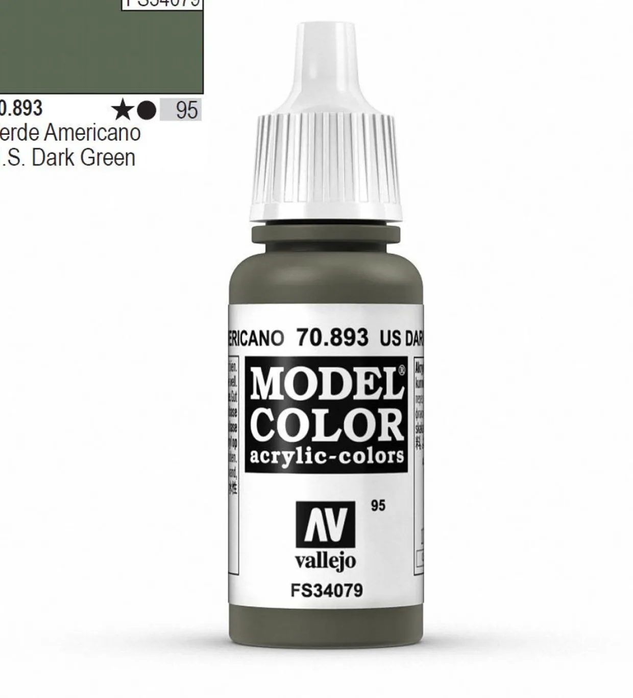 Vallejo Model Color 893 17ml US Dark Green Matt Acrylic
