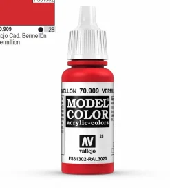 Vallejo Model Color 909 17ml Vermillion Red Matt Acrylic
