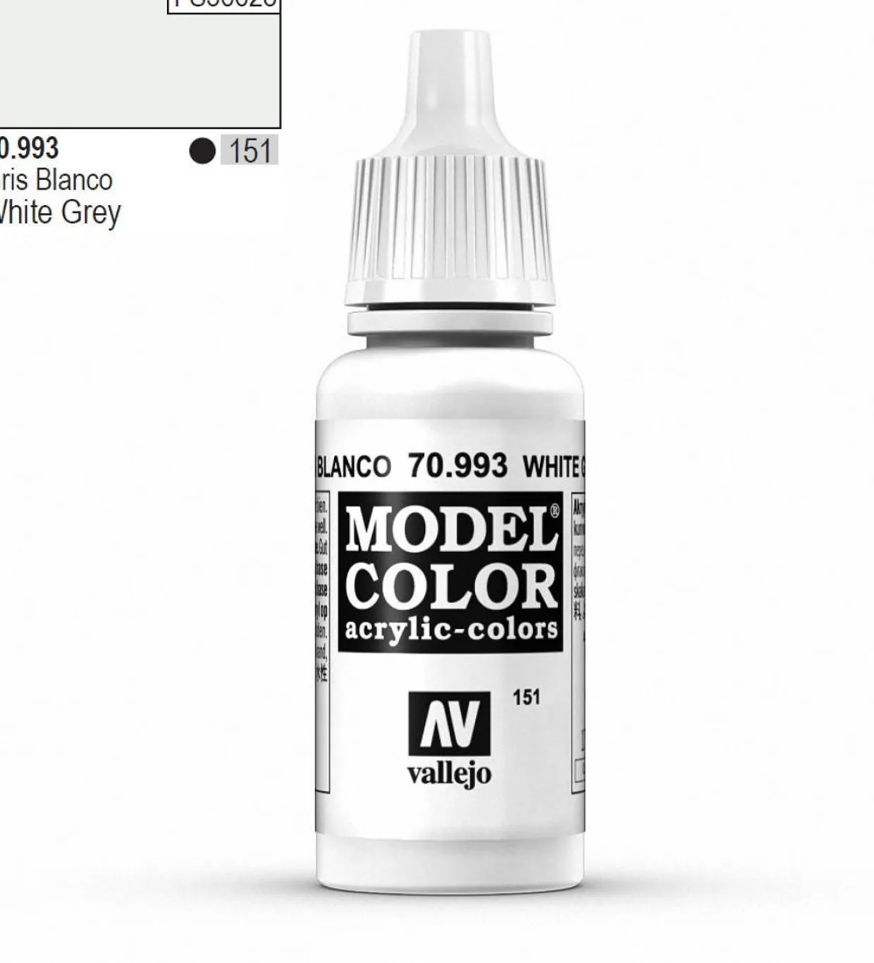 Vallejo Model Color 993 17ml White-Grey Matt Acrylic Paint