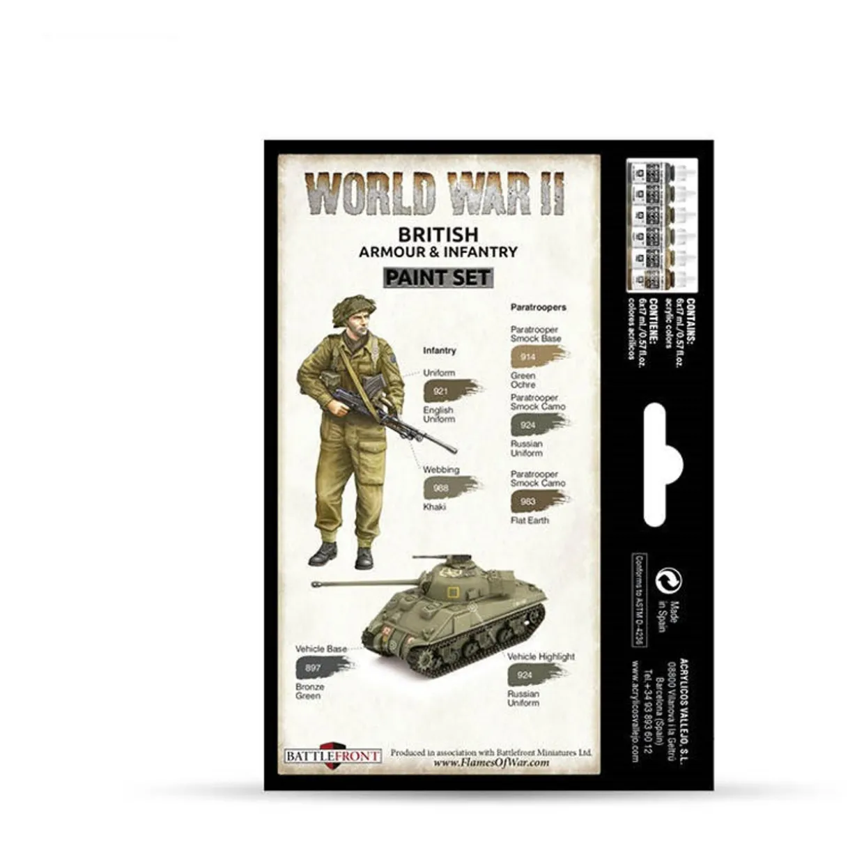 Vallejo Model Color Set - World War 2 British Armour & Infantry