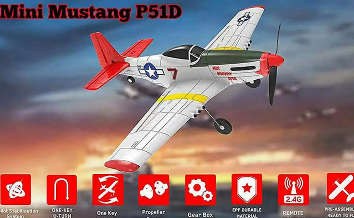 Volantex North American P51 Mustang 400mm Brushed RTF RC Plane